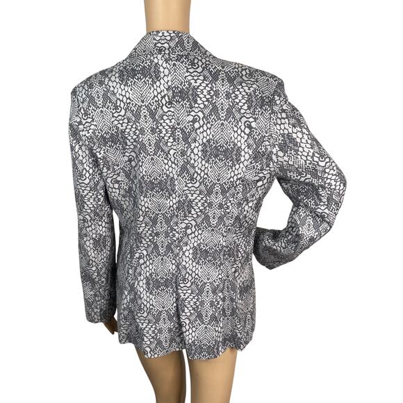Anthropologie Level 99 Gray Snakeskin Python Blazer Suit Jacket SZ M - Picture 7 of 10